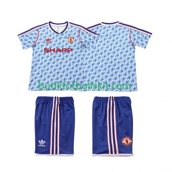 Manchester United 1990 1992 Retro Barn Borta Matchtröja Kortärmad