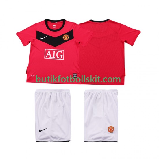 Manchester United 2009 Retro Barn Hemma Matchtröja 2010 Kortärmad