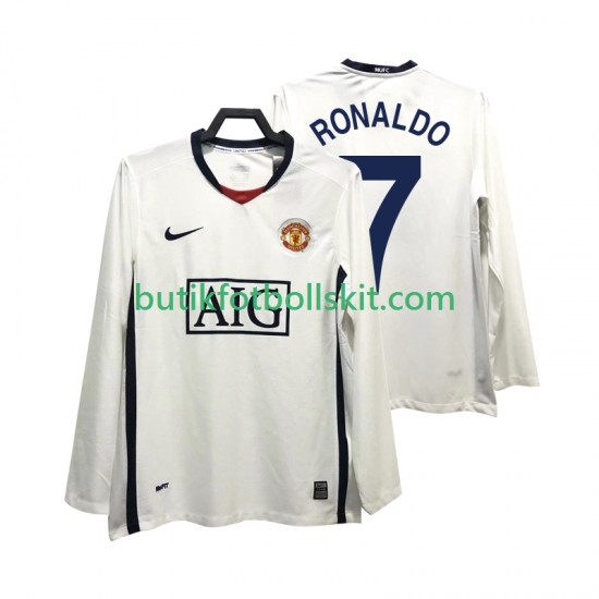 Manchester United Ronaldo 7 Premier League 2009 Retro Män Borta Matchtröja 2008 Långärmad