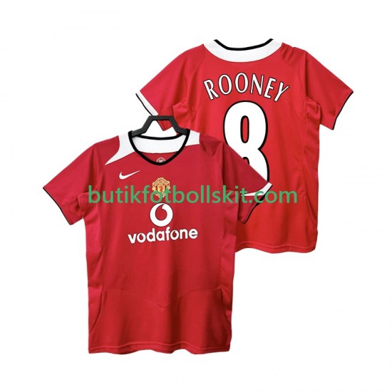Manchester United Rooney 8 2005 Retro Män Hemma Matchtröja 2006 Kortärmad