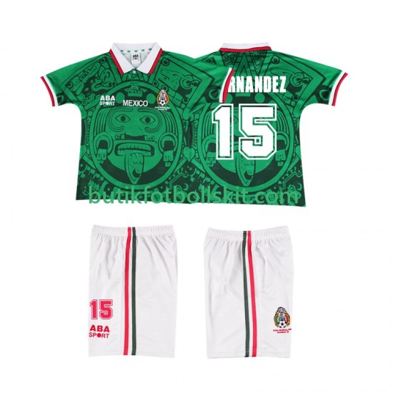 Mexiko HERNANDEZ 15 Retro Barn Hemma Matchtröja 1998 Kortärmad