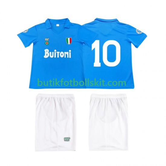 SSC Napoli 10 1987 1988 Retro Barn Hemma Matchtröja Kortärmad
