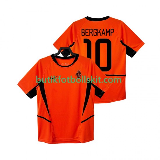 Nederländerna BERGKAMP 10 Retro Män Hemma Matchtröja 2002 Kortärmad