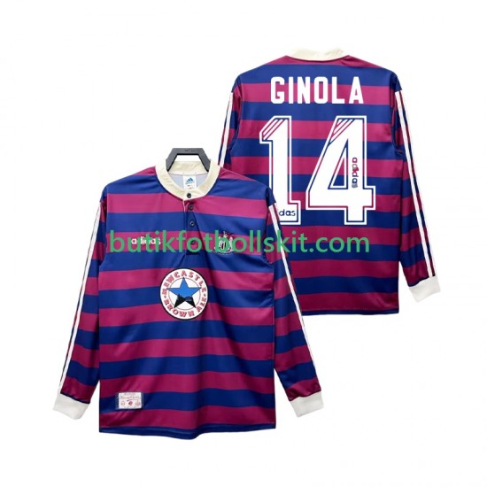 Newcastle United GINOLA 14 1995 1997 Retro Män Borta Matchtröja Långärmad