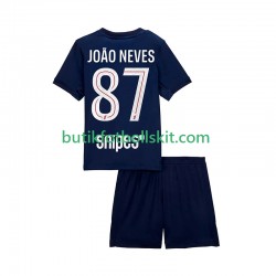 Paris Saint-Germain Joao Neves 87 Barn Hemma Matchtröja 2025/26 Kortärmad