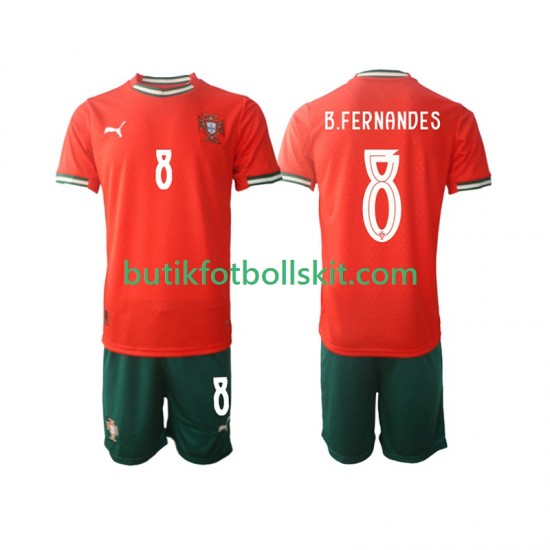 Portugal Bruno Fernandes 8 Barn Hemma Matchtröja 2025/26 Kortärmad