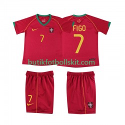Portugal FIGO 7 Retro Barn Hemma Matchtröja 2006 Kortärmad