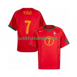 Portugal Figo 7 Retro Män Hemma Matchtröja 2004 Kortärmad