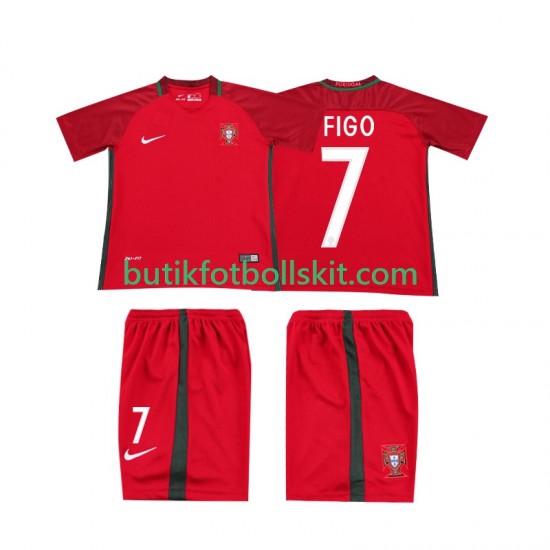 Portugal FIGO 7 2016 Retro Barn Hemma Matchtröja Kortärmad