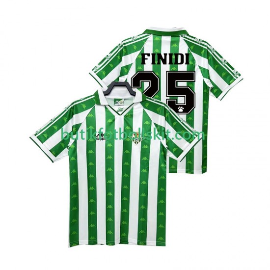 Real Betis FINIDI 25 1996 1997 Retro Män Hemma Matchtröja Kortärmad