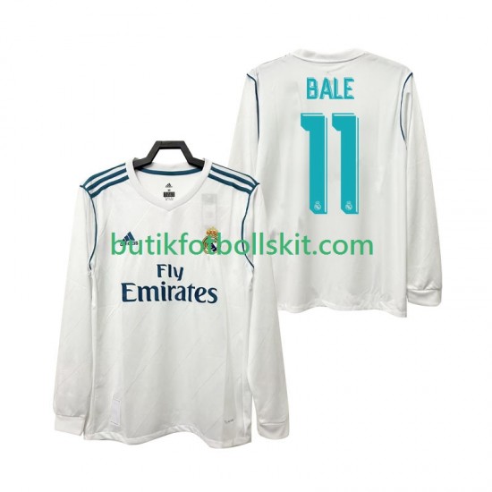 Real Madrid BALE 11 2017 2018 Retro Män Hemma Matchtröja Långärmad