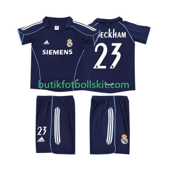 Real Madrid BECKHAM 23 2005 Retro Barn Borta Matchtröja 2006 Kortärmad