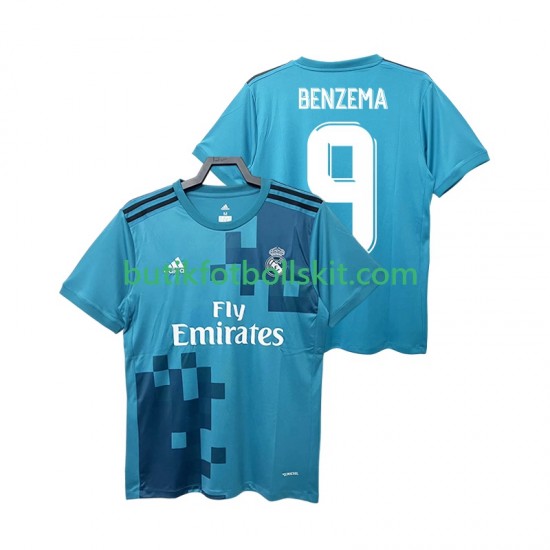 Real Madrid BENZEMA 9 2017 2018 Retro Män Tredje Matchtröja Kortärmad
