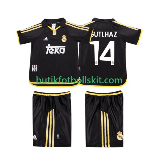 Real Madrid GUTI.HAZ 14 2001 Retro Barn Borta Matchtröja 1999 Kortärmad