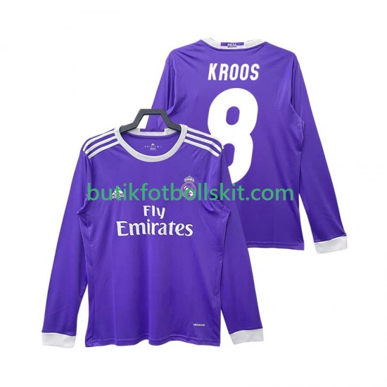 Real Madrid KROOS 8 2016 2017 Retro Män Borta Matchtröja Långärmad