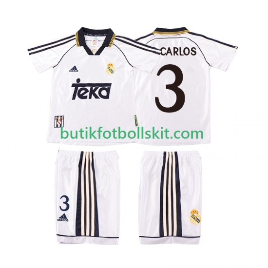 Real Madrid R CARLOS 3 2000 Retro Barn Hemma Matchtröja 1998 Kortärmad
