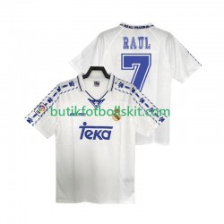 Real Madrid RAUL 7 1996 1997 Retro Män Hemma Matchtröja Kortärmad