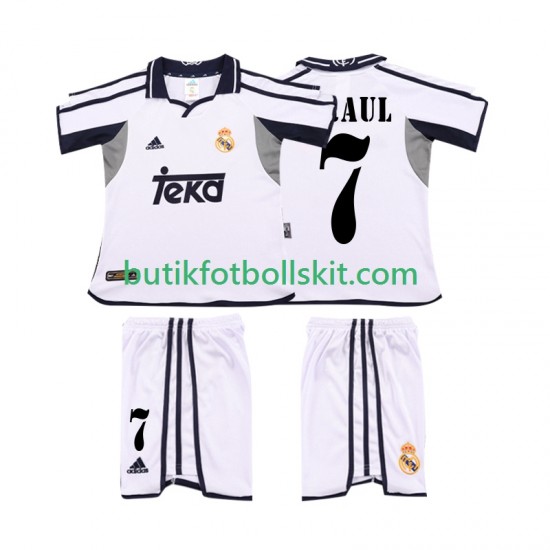 Real Madrid RAUL 7 2001 Retro Barn Hemma Matchtröja 2002 Kortärmad