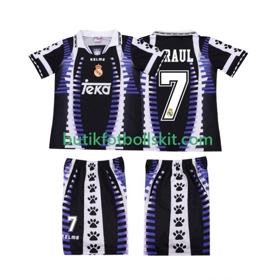 Real Madrid RAUL 7 1997 Retro Barn Tredje Matchtröja 1998 Kortärmad