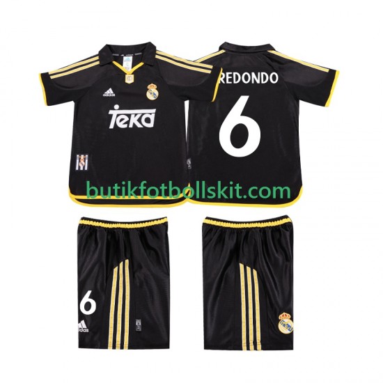 Real Madrid REDONDO 6 2001 Retro Barn Borta Matchtröja 1999 Kortärmad