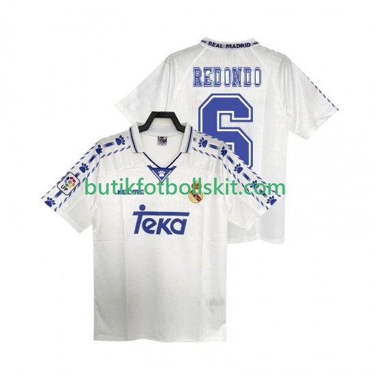 Real Madrid REDONDO 6 1996 1997 Retro Män Hemma Matchtröja Kortärmad