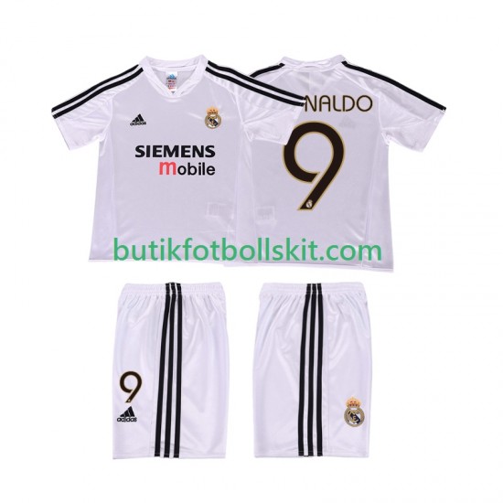 Real Madrid RONALDO 9 5 Retro Barn Hemma Matchtröja 2004 2002 Kortärmad