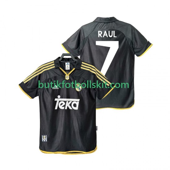 Real Madrid Raul 7 2001 Retro Män Borta Matchtröja 1999 Kortärmad