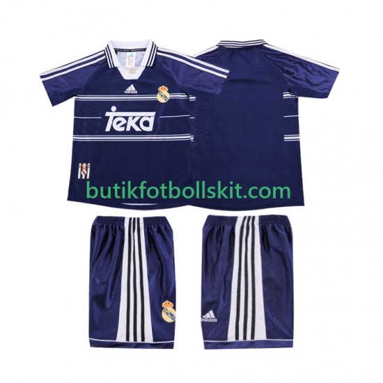 Real Madrid Retro Barn Borta Matchtröja 1999 1998 Kortärmad