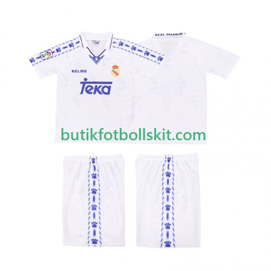Real Madrid 1996-1997 Retro Barn Hemma Matchtröja Kortärmad