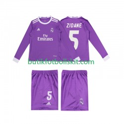 Real Madrid ZIDANE 5 2016 Retro Barn Borta Matchtröja Långärmad