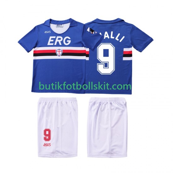 Sampdoria VIALLI 9 1990 1991 Retro Barn Hemma Matchtröja Kortärmad