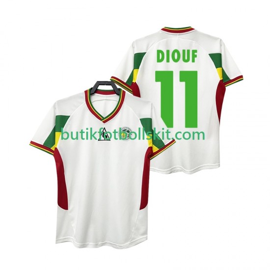 Senegal DIOUF 11 Retro Män Hemma Matchtröja 2002 Kortärmad