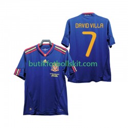 Spanien DAVID VILLA 7 Retro Män Borta Matchtröja 2010 Kortärmad