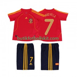 Spanien DAVID VILLA 7 Retro Barn Hemma Matchtröja 2008 Kortärmad