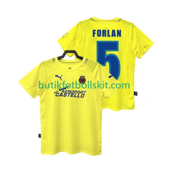 Villarreal CF FORLAN 5 2005 Retro Män Hemma Matchtröja 2006 Kortärmad