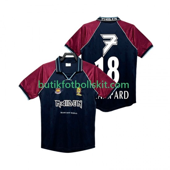 West Ham United LAMPARD 18 Iron Maiden Retro Män Hemma Matchtröja 1999 Kortärmad