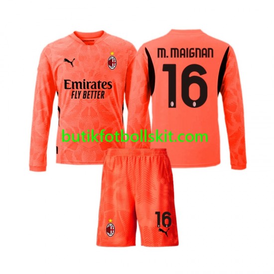 AC Milan Mike Maignan 16 Målvakt Barn Fjärdes Matchtröja 2024/25 Långärmad