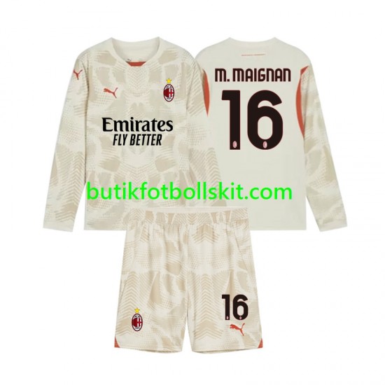 AC Milan Mike Maignan 16 Målvakt Barn Tredje Matchtröja 2024/25 Långärmad