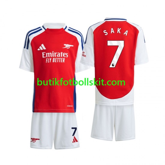 Arsenal Saka 7 Barn Hemma Matchtröja 2024/25 Kortärmad