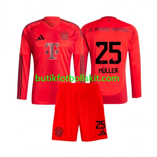 FC Bayern München Thomas Muller 25 Barn Hemma Matchtröja 2024/25 Långärmad