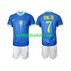 Brasilien VINI JR 7 Barn Borta Matchtröja 2024 Kortärmad