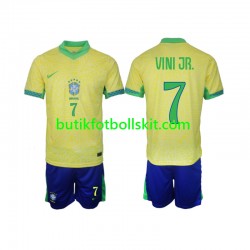 Brasilien VINI JR 7 Barn Hemma Matchtröja 2024 Kortärmad