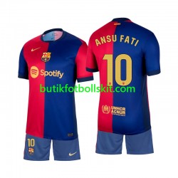 FC Barcelona Ansu Fati 10 Barn Hemma Matchtröja 2024/25 Kortärmad