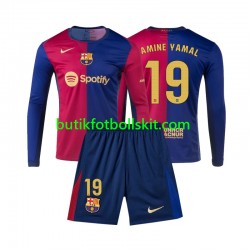 FC Barcelona Lamine Yamal 19 Barn Hemma Matchtröja 2024/25 Långärmad