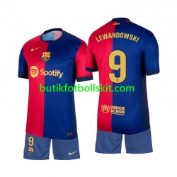 FC Barcelona Lewandowski 9 Barn Hemma Matchtröja 2024/25 Kortärmad