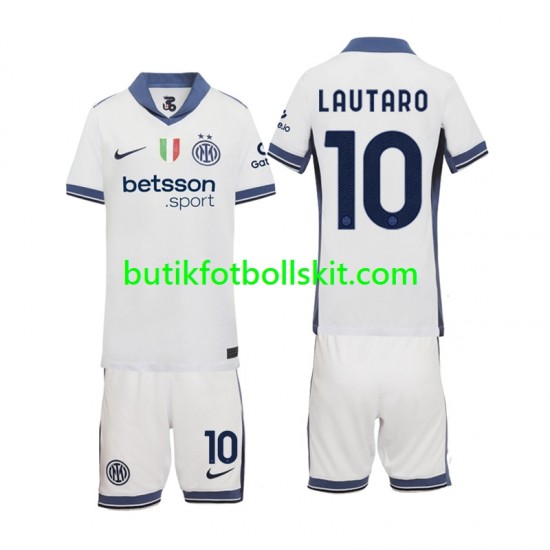 Inter Milan Lautaro 10 Barn Borta Matchtröja 2024/25 Kortärmad