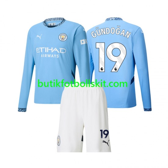 Manchester City Gundogan 19 Barn Hemma Matchtröja 2024/25 Långärmad