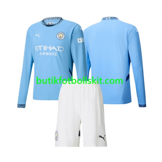 Manchester City Barn Hemma Matchtröja 2024/25 Långärmad