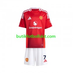 Manchester United Beckham 7 Barn Hemma Matchtröja 2024/25 Kortärmad