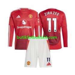 Manchester United Joshua Zirkzee 11 Barn Hemma Matchtröja 2024/25 Långärmad